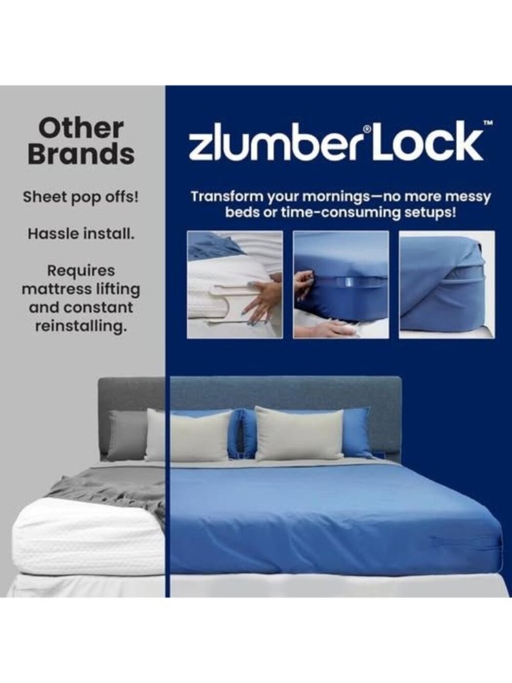 ZlumberLock – Secure Sheet Holder w Heavy-Duty Mattress Straps - Picture 8 of 10